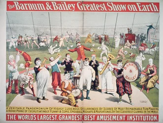 Affiche publicitaire pour le Barnum et Bailey Greatest Show on Earth